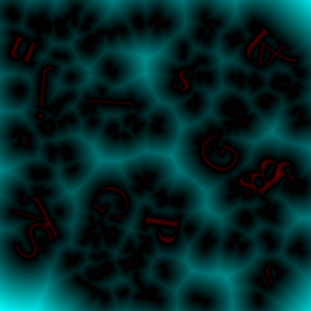 image of distances to closest outlines of the above shapes