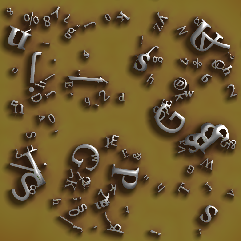 image with white letters on smoothly shadowed brownish background